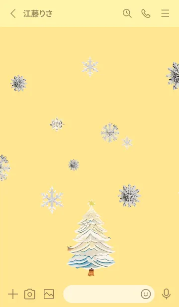 [LINE着せ替え] light yellow 白いクリスマスの画像2