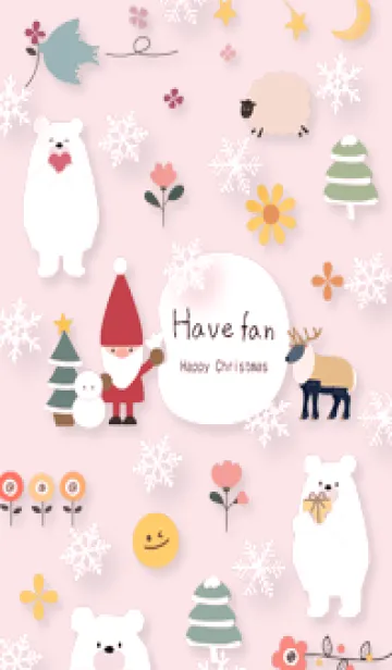 [LINE着せ替え] pink☆ハッピークリスマス10_1の画像1