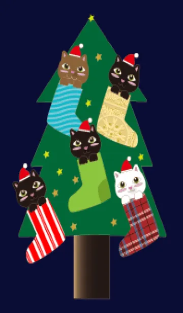 [LINE着せ替え] 猫たちのクリスマスの画像1