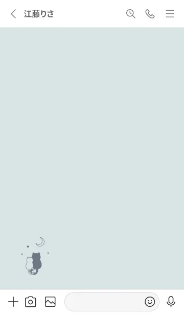 [LINE着せ替え] ネコと月 / ライトブルーの画像2