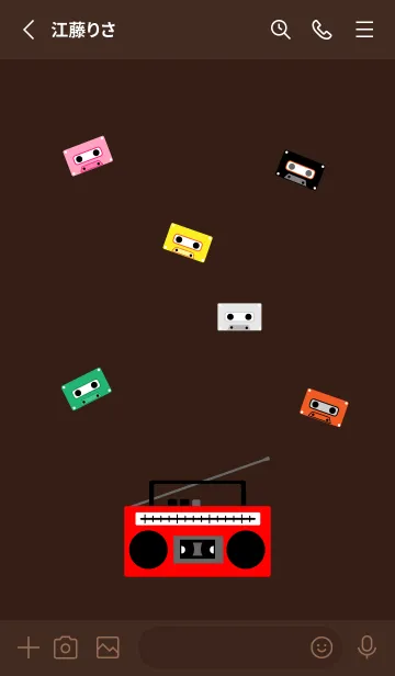 [LINE着せ替え] ラジカセ 茶色の画像2