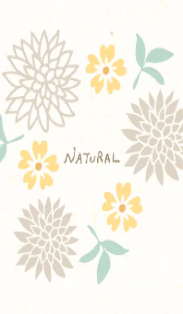 [LINE着せ替え] 2種の花と葉の画像1