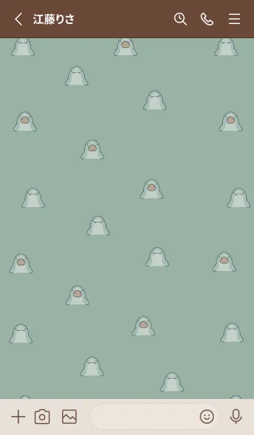 [LINE着せ替え] ベージュカーキ : パクパクサメの着せ替えの画像2