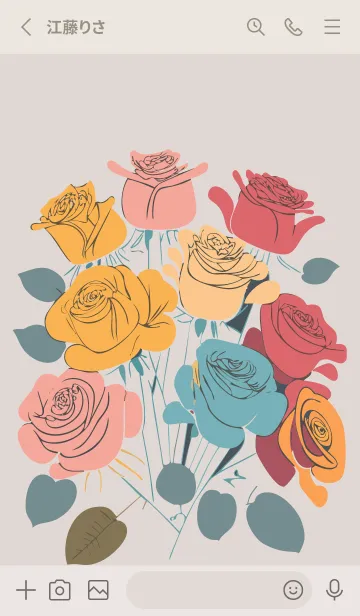 [LINE着せ替え] beige & gray 午後の薔薇の画像2