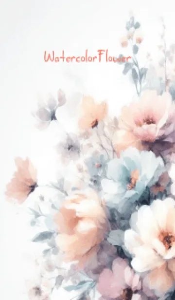 Watercolor White Flower-hisatoto-26のLINE着せ替え