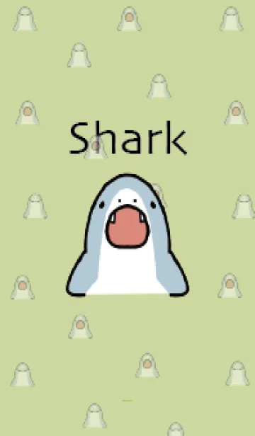 [LINE着せ替え] 黄緑 : パクパクサメの着せ替えの画像1