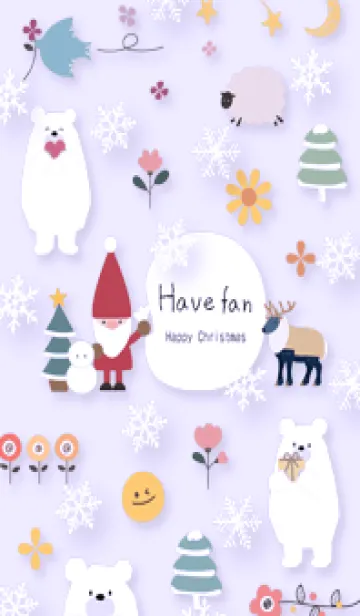 [LINE着せ替え] purple☆ハッピークリスマス12_1の画像1