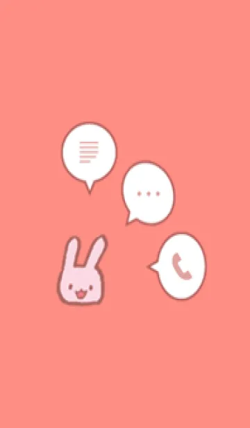 [LINE着せ替え] うさぎ＆シンプル レッドの画像1