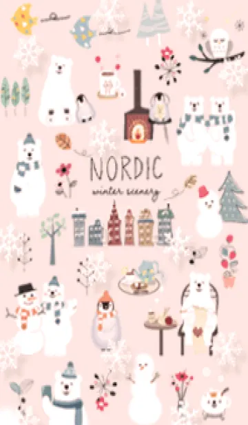 [LINE着せ替え] pink♡北欧風お洒落イラスト09_1の画像1