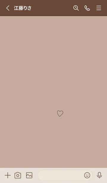 [LINE着せ替え] ベージュ×ゆるめブラウンハート。の画像2