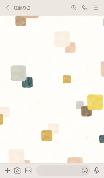 [LINE着せ替え] 水彩 四角 ブラウン ネイビー10の画像2