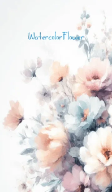 Watercolor White Flower-hisatoto-27の着せ替えメイン画像