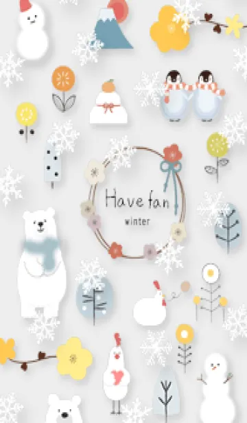 [LINE着せ替え] Grayハッピーな冬01_1の画像1