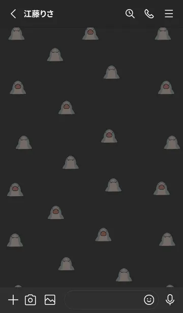 [LINE着せ替え] 黒 : パクパクサメの着せ替えの画像2