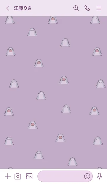 [LINE着せ替え] 紫 : パクパクサメの着せ替えの画像2