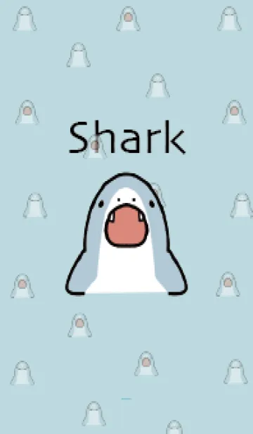 [LINE着せ替え] 水色 : パクパクサメの着せ替えの画像1