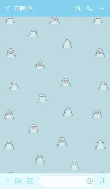 [LINE着せ替え] 水色 : パクパクサメの着せ替えの画像2
