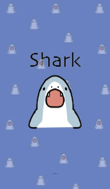 [LINE着せ替え] 青 : パクパクサメの着せ替えの画像1