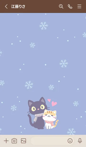 [LINE着せ替え] クロときどきミケ【雪】の画像2