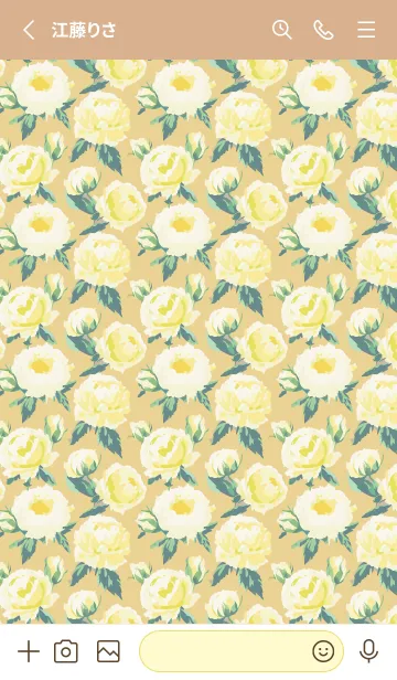 [LINE着せ替え] light brown & yellow 黄色いバラの画像2
