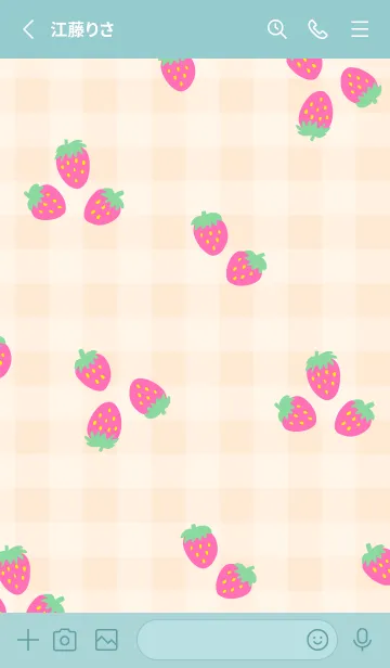 [LINE着せ替え] ピンク苺 チェック14の画像2