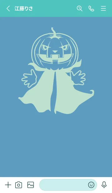 [LINE着せ替え] 妖怪 ジャックオランタン アクアグレイの画像2