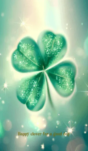 [LINE着せ替え] Happy clover-Green-43の画像1