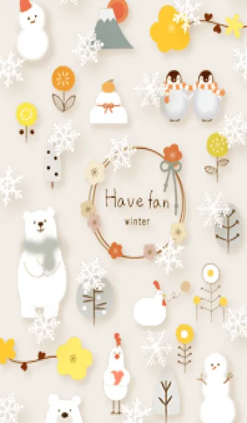 [LINE着せ替え] beigeハッピーな冬05_1の画像1