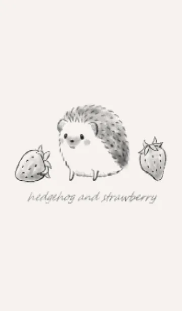 [LINE着せ替え] 苺とハリネズミ -ベージュ-の画像1