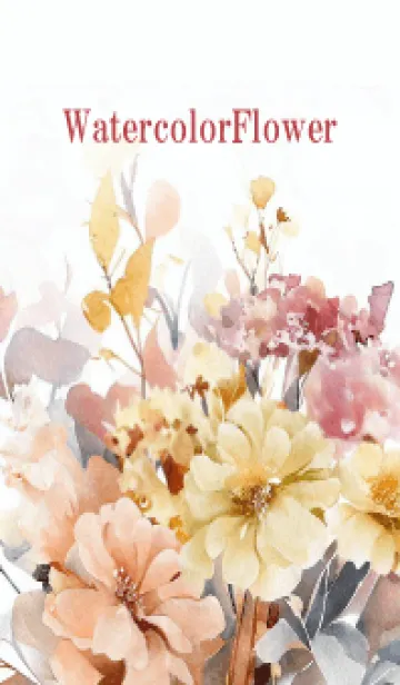 [LINE着せ替え] Watercolor Dry Flower-PINK-27の画像1