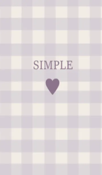 [LINE着せ替え] SIMPLE HEART =check lavender=の画像1