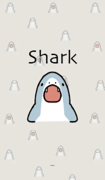 [LINE着せ替え] ベージュ : パクパクサメの着せ替えの画像1