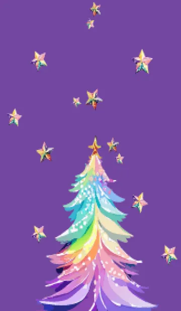 [LINE着せ替え] purple 虹色のクリスマスツリーの画像1