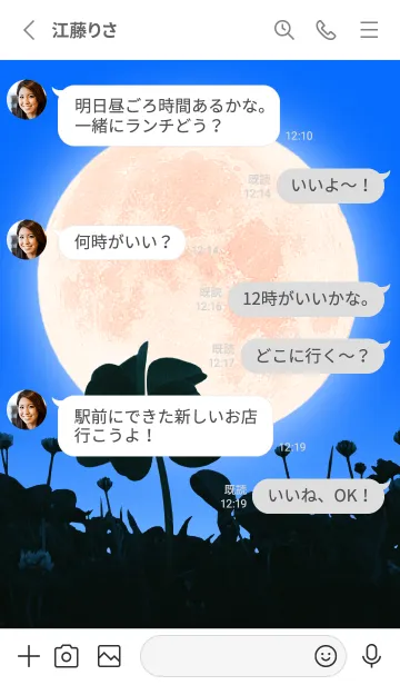 [LINE着せ替え] 7-Leaf Clover & Full Moon #7-3の画像3