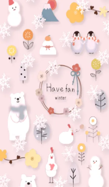 [LINE着せ替え] pinkハッピーな冬10_1の画像1