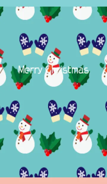 [LINE着せ替え] 雪だるまと手袋 ピンクと水色の画像1