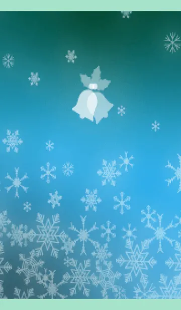 [LINE着せ替え] 雪の結晶とベル 青緑の画像1