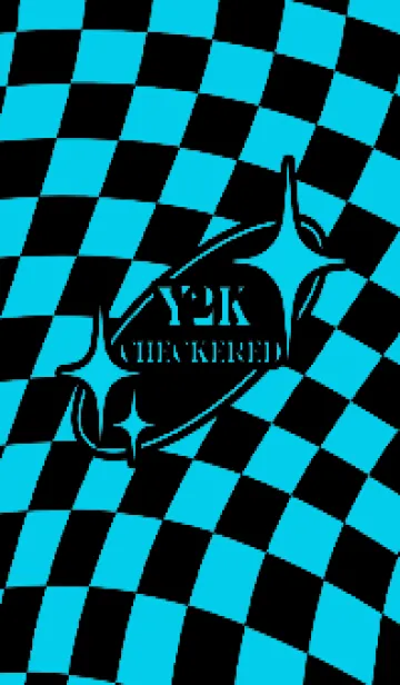 [LINE着せ替え] ✦ Y2K CHECKERED ✦ 02 BLUE 1 ✦の画像1