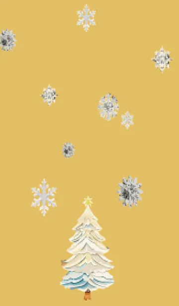 [LINE着せ替え] light brown & yellow 白いクリスマスの画像1