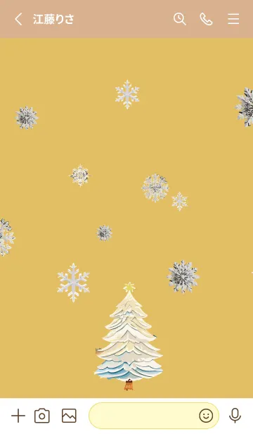 [LINE着せ替え] light brown & yellow 白いクリスマスの画像2