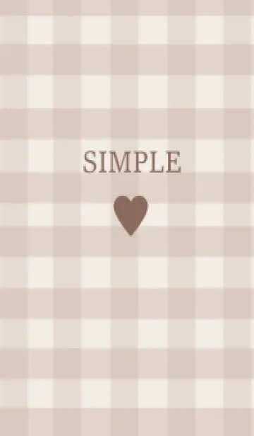 [LINE着せ替え] SIMPLE HEART =check brown=の画像1