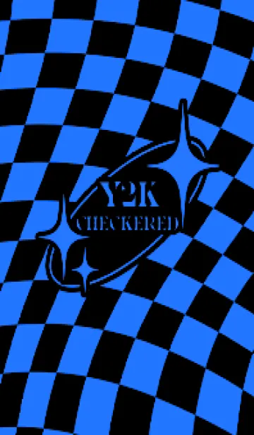 [LINE着せ替え] ✦ Y2K CHECKERED ✦ 02 BLUE 2 ✦の画像1