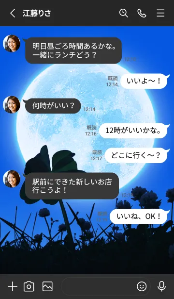 [LINE着せ替え] 七つ葉のクローバー & Full Moon #4-4の画像3