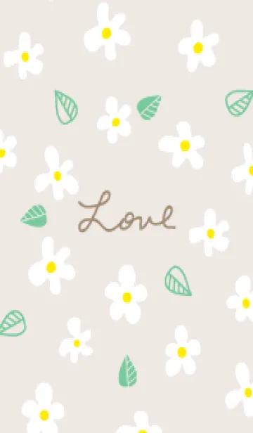 [LINE着せ替え] かわいい白い花と葉っぱ2の画像1