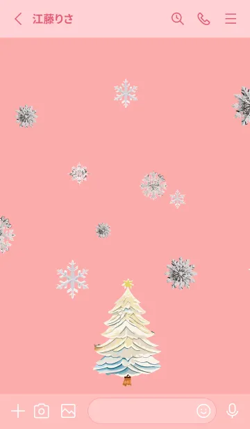 [LINE着せ替え] light pink 白いクリスマスの画像2