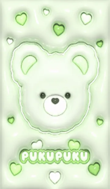 [LINE着せ替え] ぷくぷく♡くまさん - グリーン 1の画像1