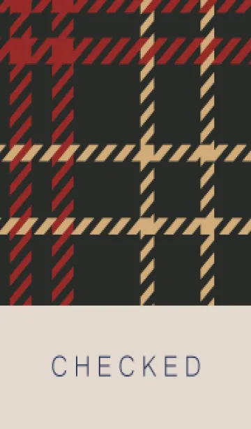 [LINE着せ替え] CHECKED RED-BROWN - 49の画像1