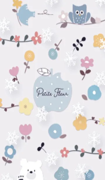 [LINE着せ替え] violet♡可愛い花と雪04_1の画像1