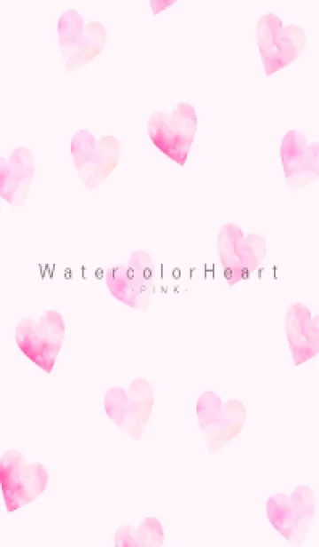 [LINE着せ替え] WatercolorHeart PINK 18の画像1