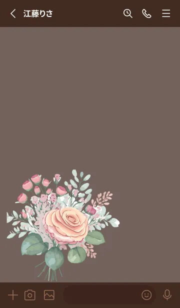 [LINE着せ替え] brown 薔薇のブーケの画像2